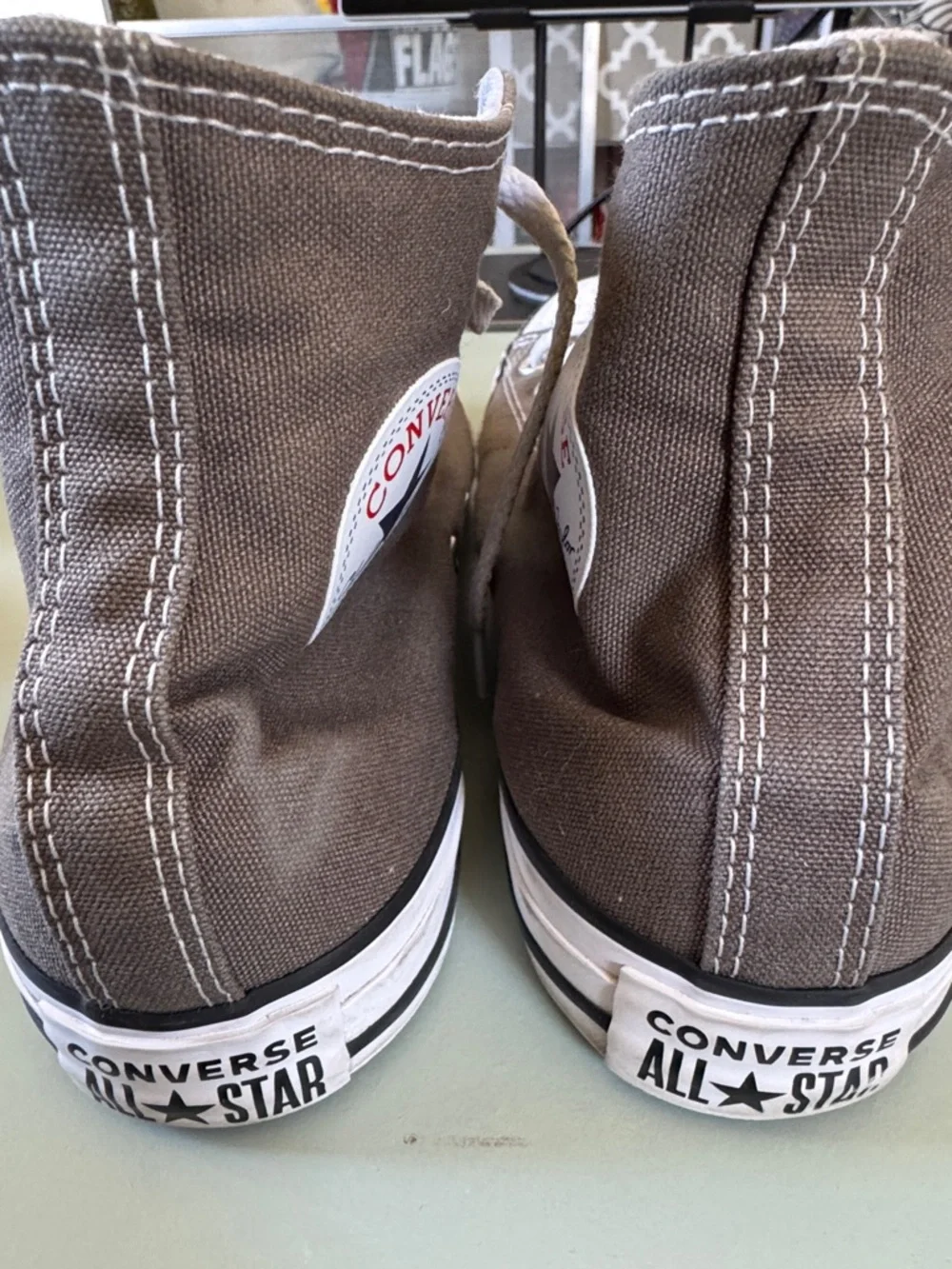 Converse High-Top Sneakers in Charcoal and White - Unisex M 8.5, W 10.5 - Picture 5 of 5